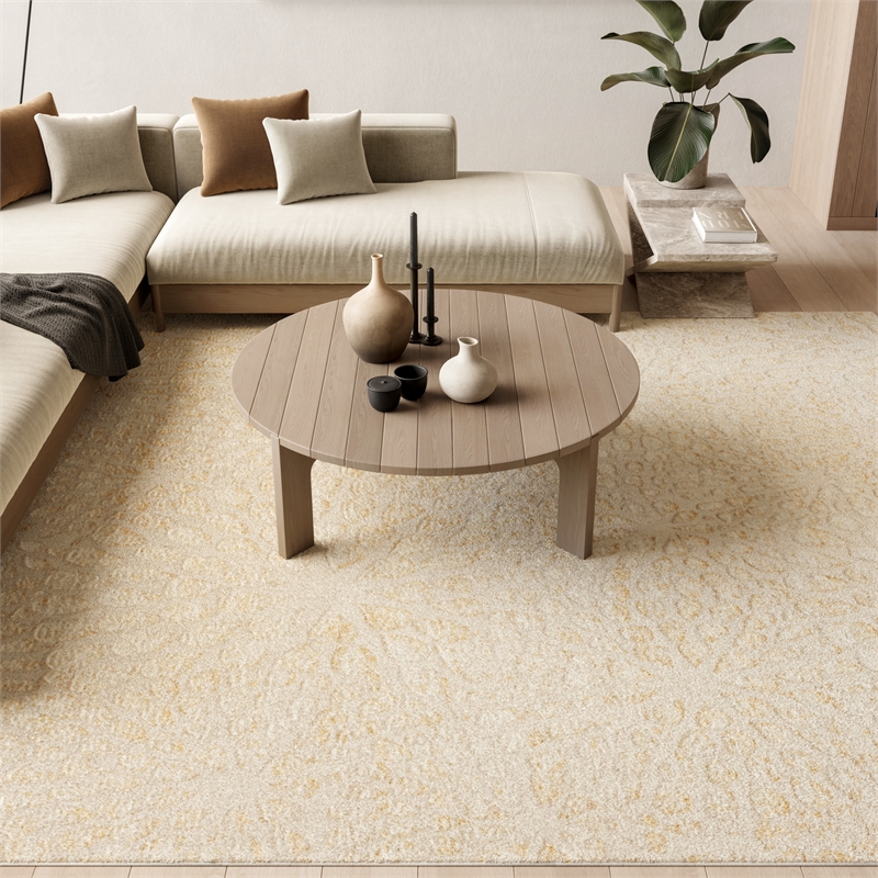 Nourison Home Ambiance 8' x 10' Polyester Ivory Gold Area Rug