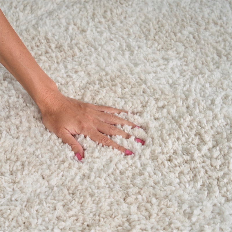 Nourison Home Modern Shag 8' x 10' Polyester Ivory Beige Area Rug