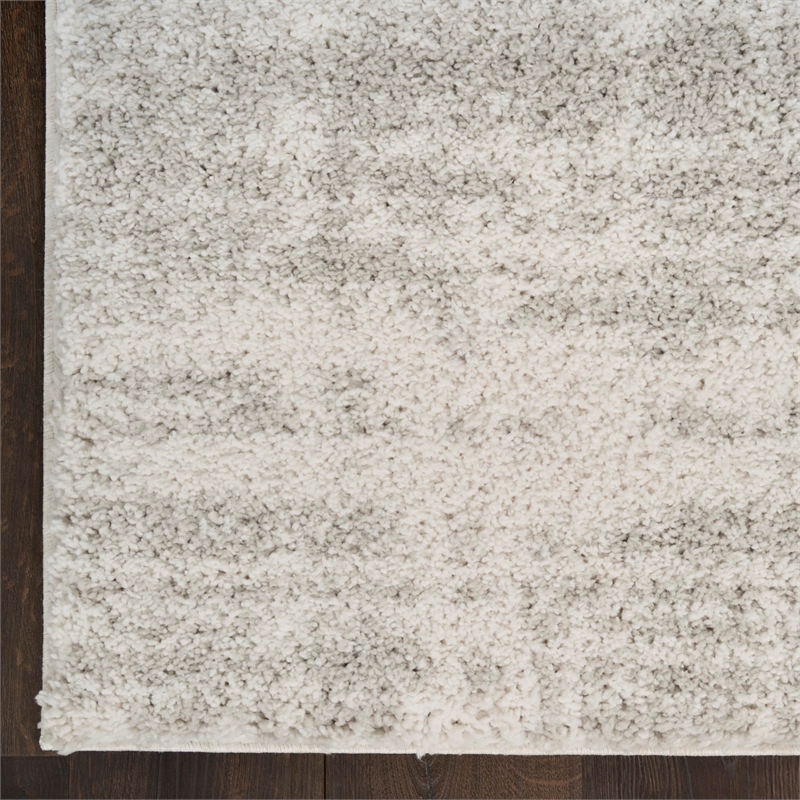 Nourison Home Modern Shag 8' x 10' Polyester Ivory Grey Area Rug