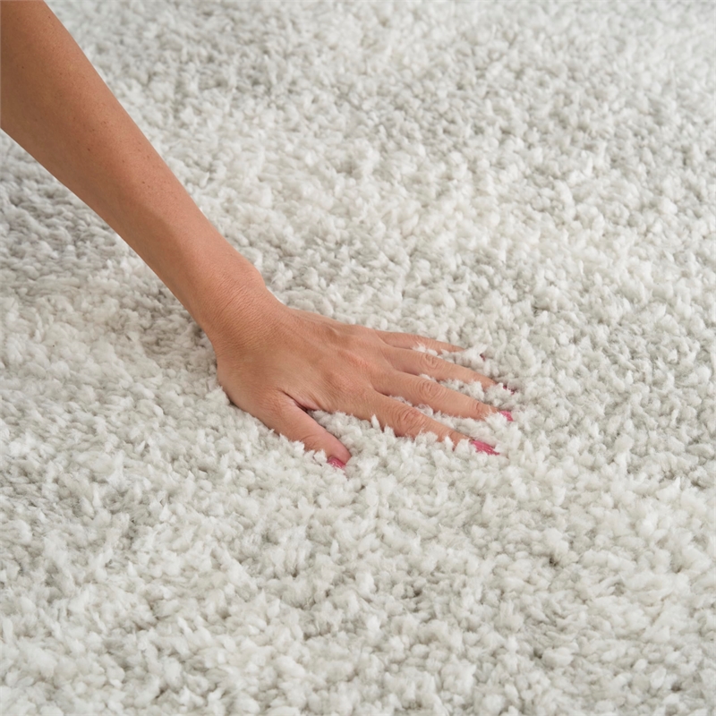 Nourison Home Modern Shag 8' x 10' Polyester Ivory Grey Area Rug