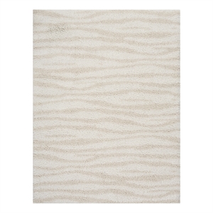 Nourison Home Modern Shag 8' x 10' Polyester Ivory Beige Area Rug