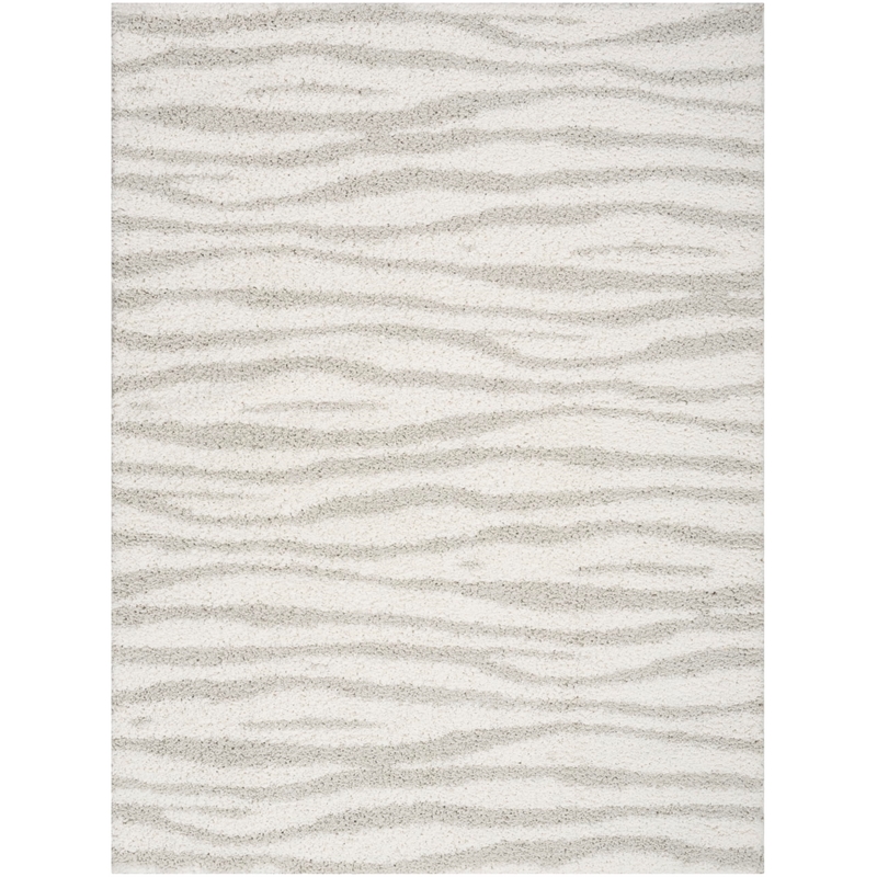 Nourison Home Modern Shag 8' x 10' Polyester Ivory Grey Area Rug