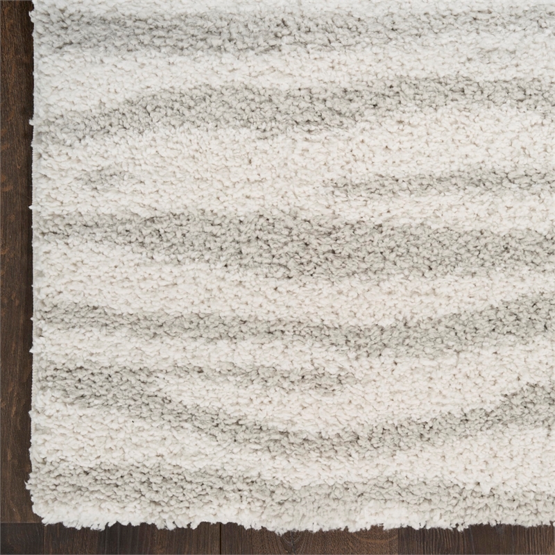 Nourison Home Modern Shag 8' x 10' Polyester Ivory Grey Area Rug