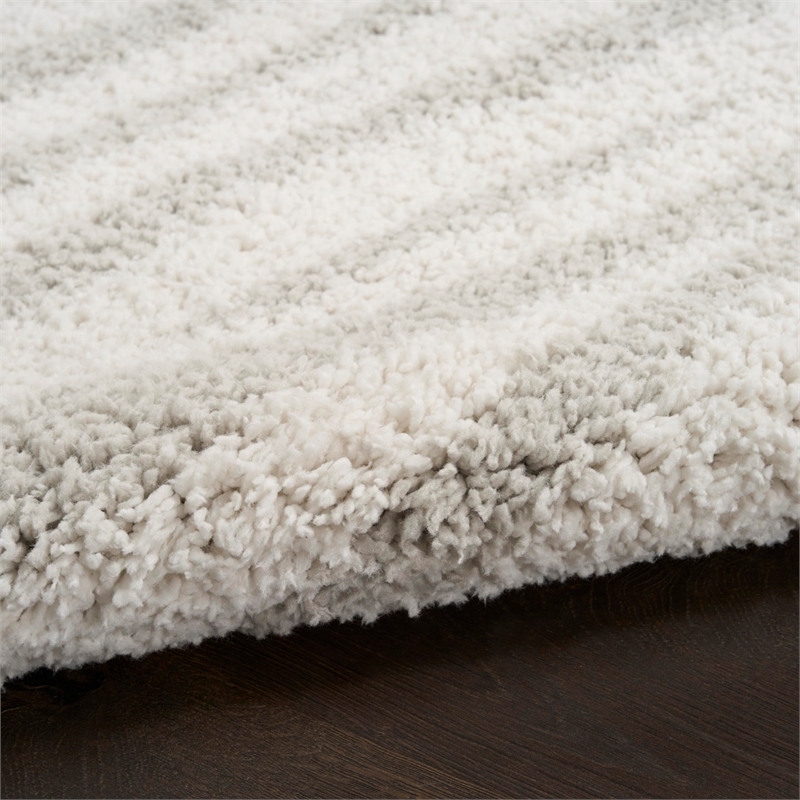 Nourison Home Modern Shag 8' x 10' Polyester Ivory Grey Area Rug