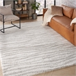 Nourison Home Modern Shag 8' x 10' Polyester Ivory Grey Area Rug