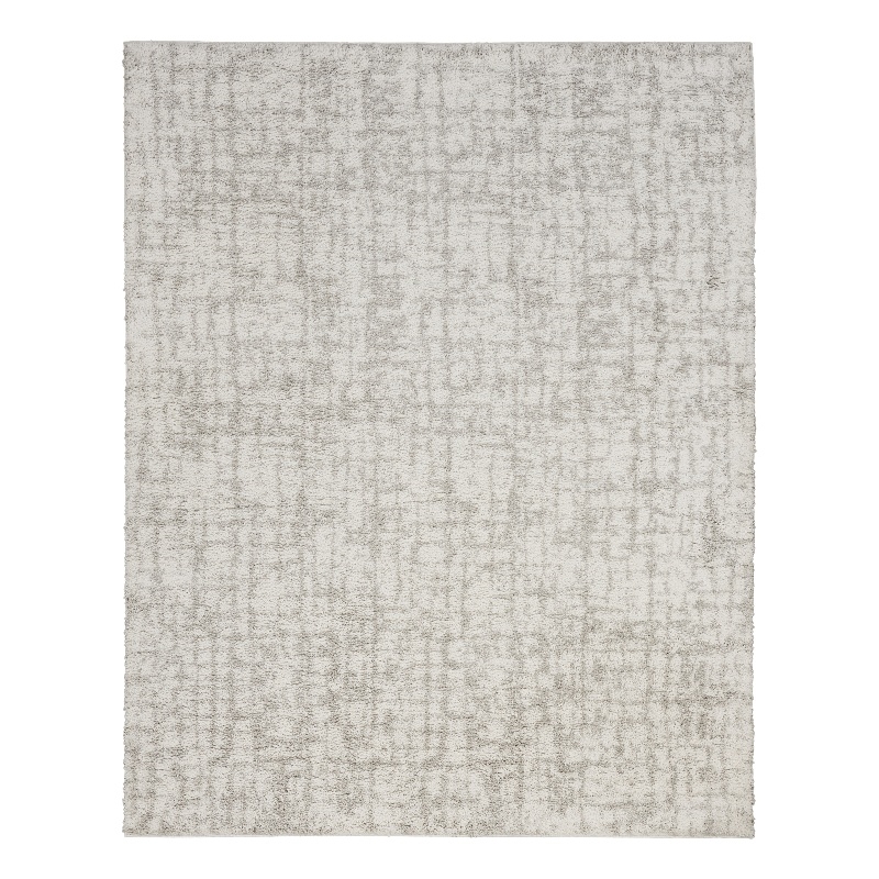 Nourison Home Modern Shag 8' x 10' Polyester Ivory Grey Area Rug
