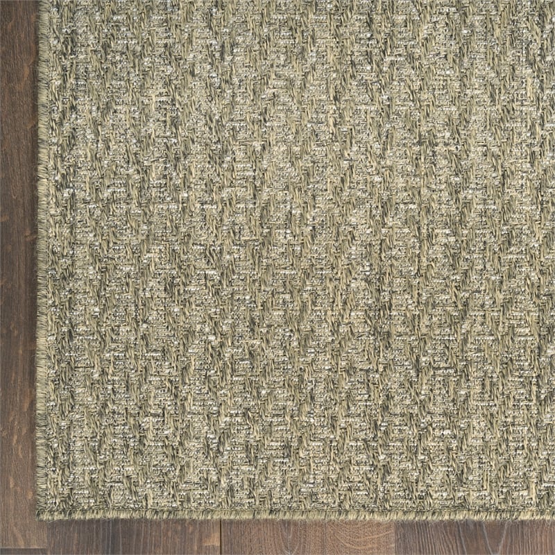 Nourison Home Tulum 10' Runner Fabric Olive Area Rug