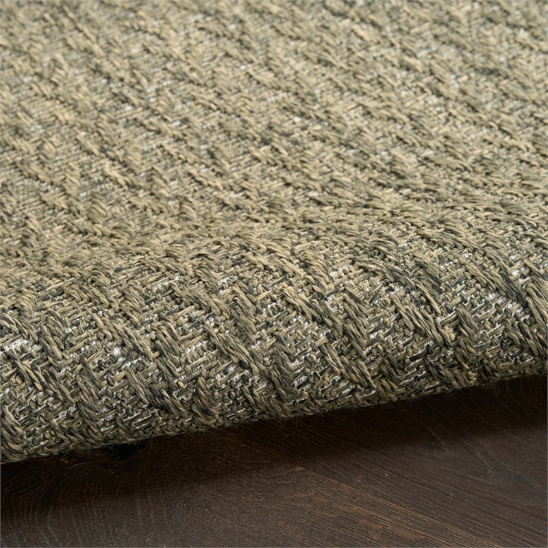 Nourison Home Tulum 10' Runner Fabric Olive Area Rug