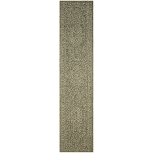 Nourison Home Tulum 10' Runner Fabric Olive Area Rug