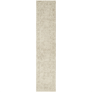 Nourison Home Outlines 10' Runner Polyester Ivory Gray Area Rug
