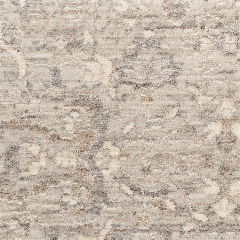 Nourison Home Outlines 10' Runner Polyester Grey Area Rug