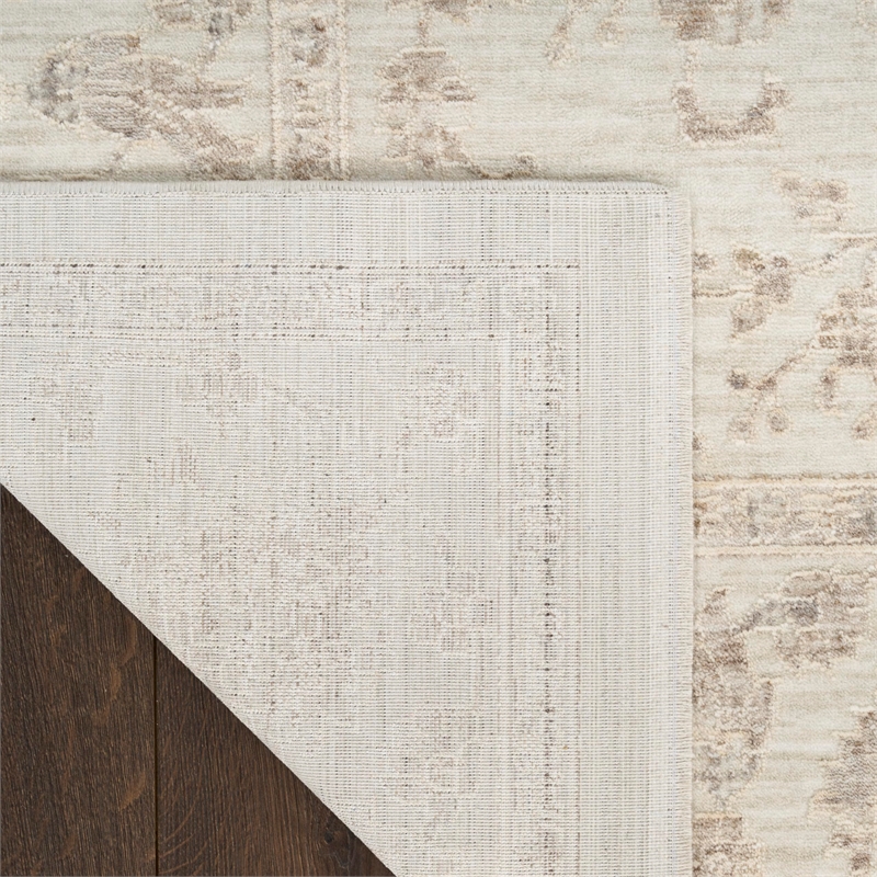 Nourison Home Outlines 10' Runner Polyester Ivory Area Rug