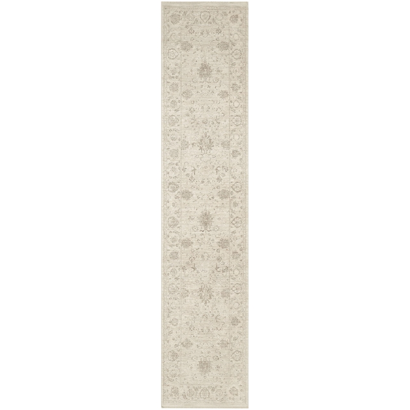 Nourison Home Outlines 10' Runner Polyester Ivory Area Rug