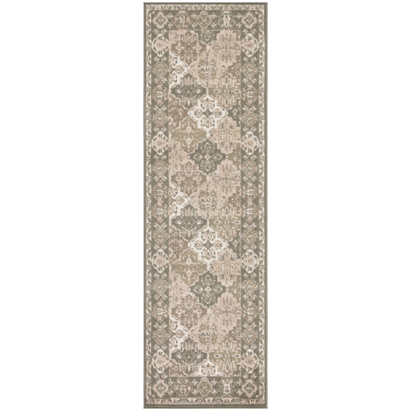 Nourison Home Grafix 6' Runner Fabric Green Area Rug