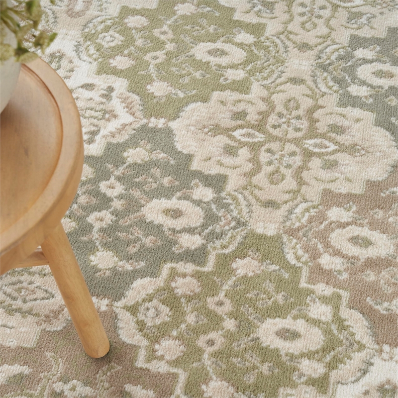 Nourison Home Grafix 4' x 6' Fabric Green Area Rug