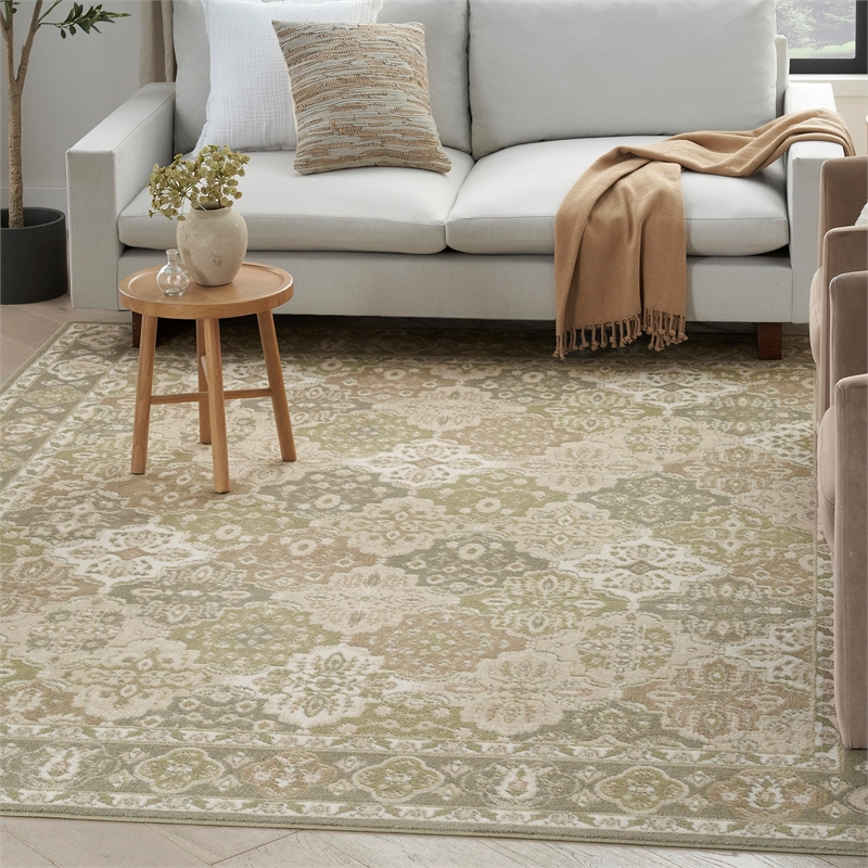 Nourison Home Grafix 4' x 6' Fabric Green Area Rug