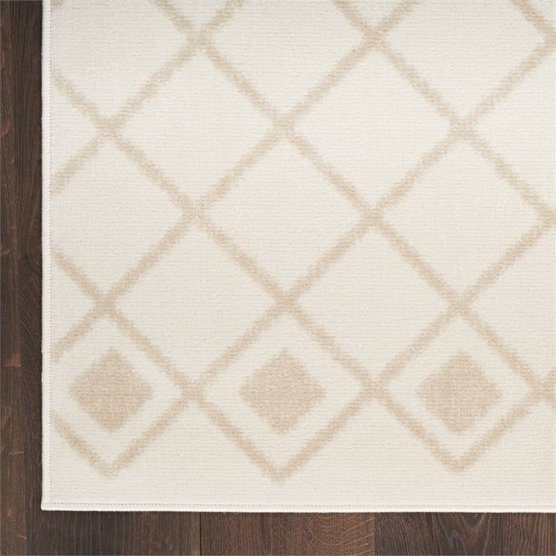 Nourison Home Grafix 4' x 6' Fabric Ivory Beige Area Rug