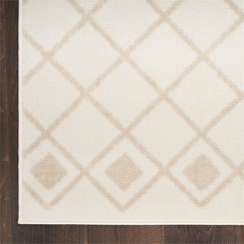 Nourison Home Grafix 6' x 9' Fabric Ivory Beige Area Rug