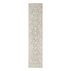 Nourison Home Outlines 10' Runner Polyester Ivory Mocha Area Rug