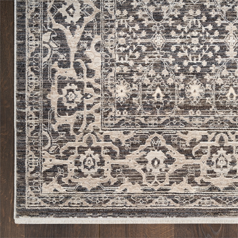 Nourison Home Outlines 8' x 10' Polyester Charcaol Ivory Area Rug