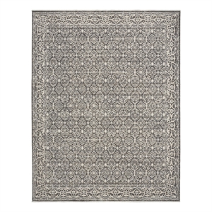Nourison Home Outlines 8' x 10' Polyester Charcaol Ivory Area Rug