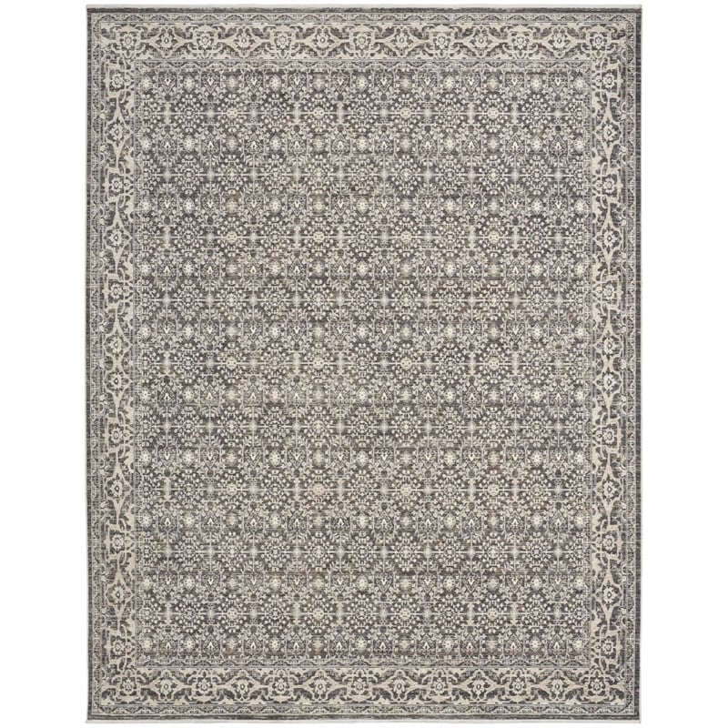 Nourison Home Outlines 10' x 13' Polyester Charcaol Ivory Area Rug