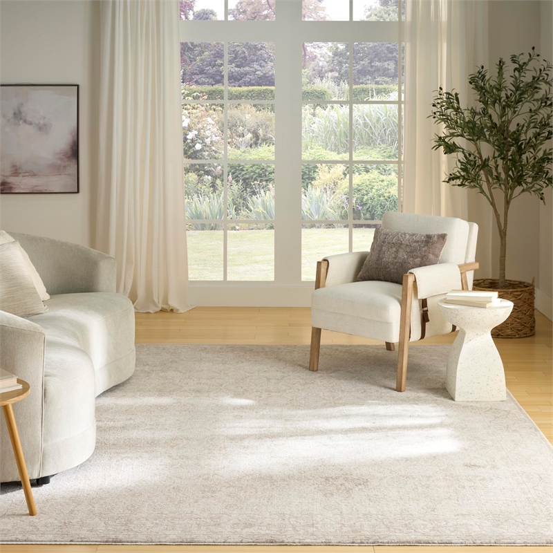 Nourison Home Outlines 8' x 10' Polyester Ivory Grey Area Rug
