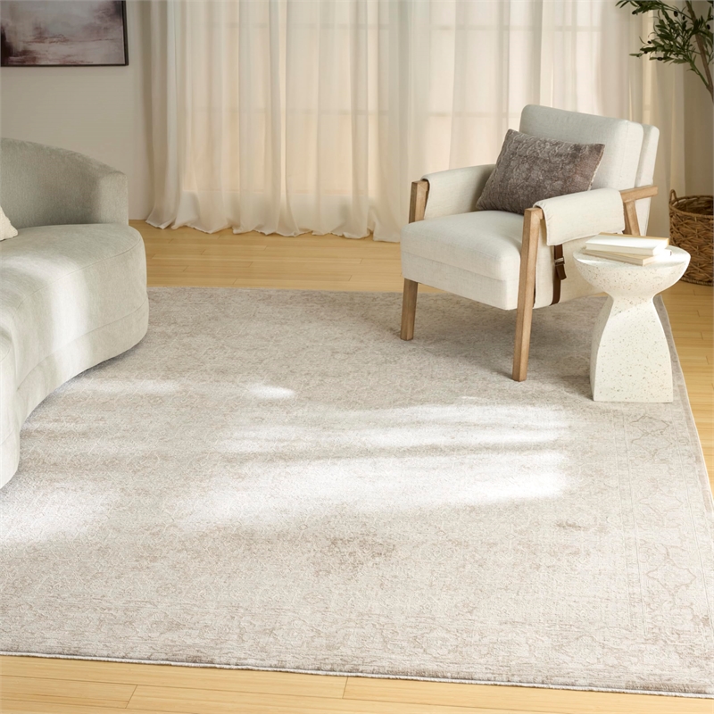 Nourison Home Outlines 8' x 10' Polyester Ivory Grey Area Rug