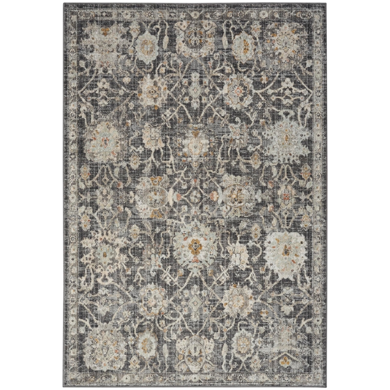 Nourison Home Oushak Home 6' x 9' Fabric Charcoal Area Rug