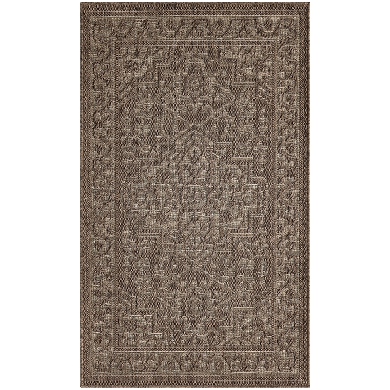 Nourison Home Tulum 2' x 3' Fabric Brown Area Rug