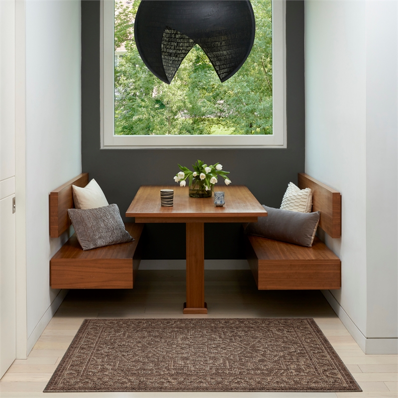 Nourison Home Tulum 2' x 3' Fabric Brown Area Rug