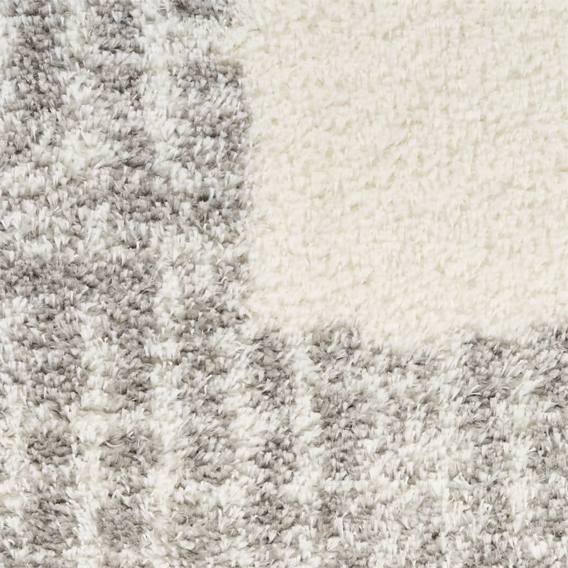 Nourison Home Pacific Shag 8' x 10' Polyester Polyester Ivory Grey Area Rug