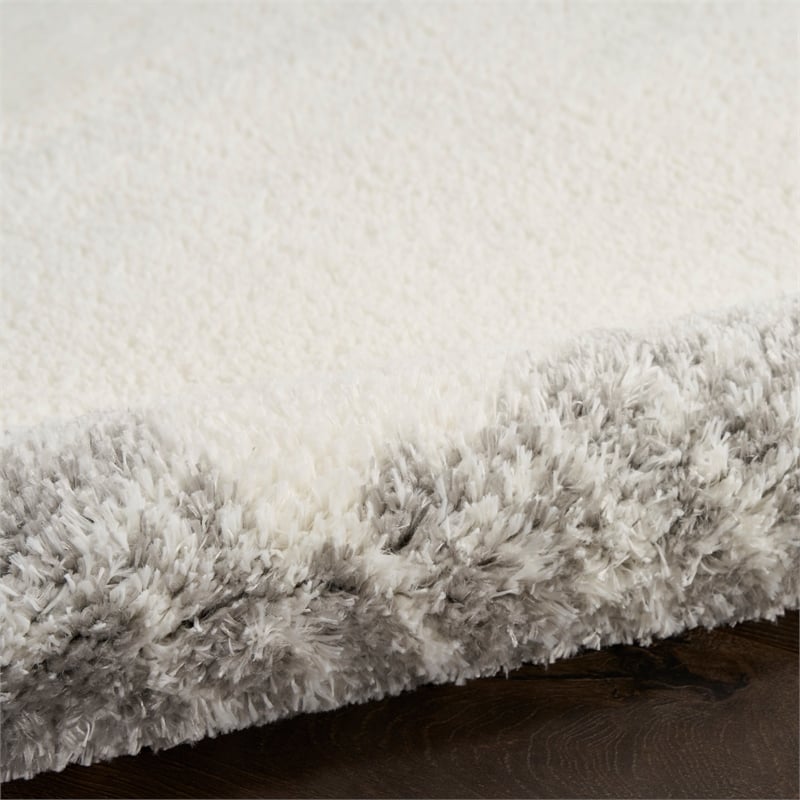 Nourison Home Pacific Shag 8' x 10' Polyester Polyester Ivory Grey Area Rug
