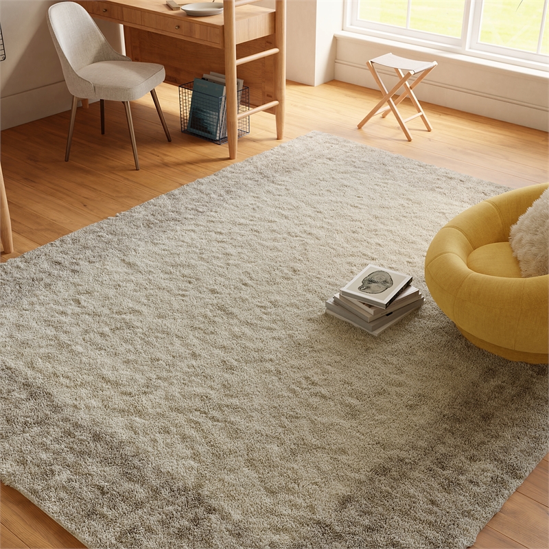 Nourison Home Pacific Shag 8' x 10' PolyesterIvory Beige Area Rug