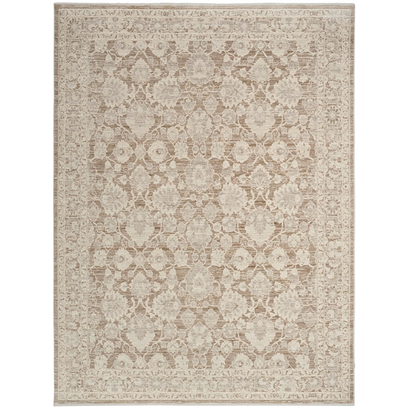 Nourison Home Outlines 9' x 12' Polyester Ivory Mocha Area Rug