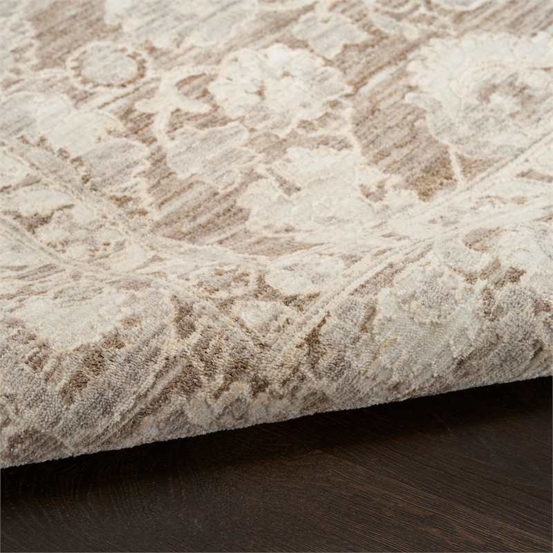 Nourison Home Outlines 9' x 12' Polyester Ivory Mocha Area Rug