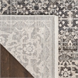 Nourison Home Outlines 12' Runner Polyester  Charcaol Ivory Area Rug