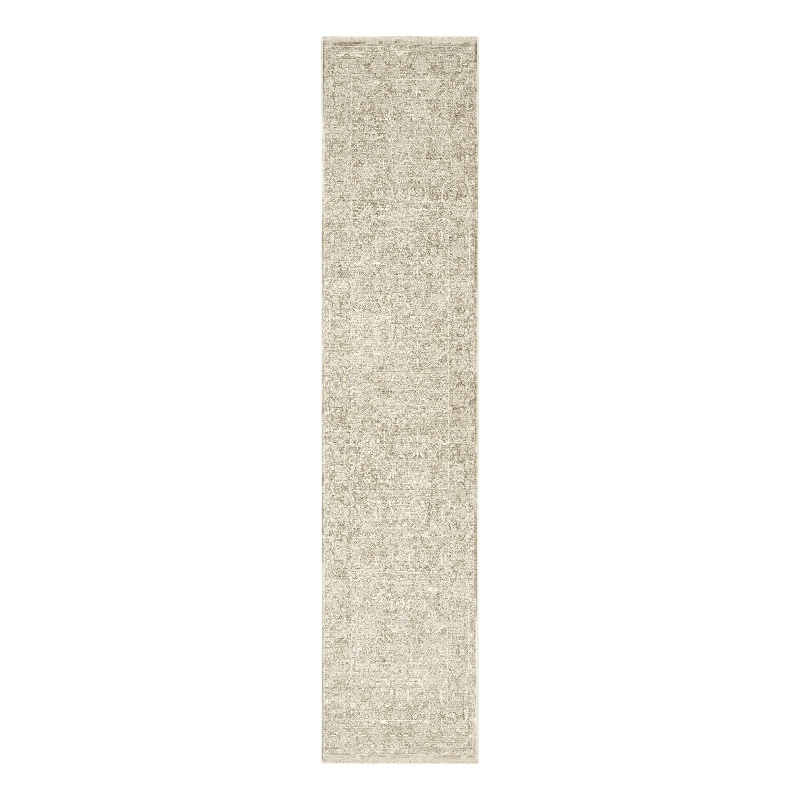 Nourison Home Outlines 12' Runner Polyester Ivory Grey Area Rug
