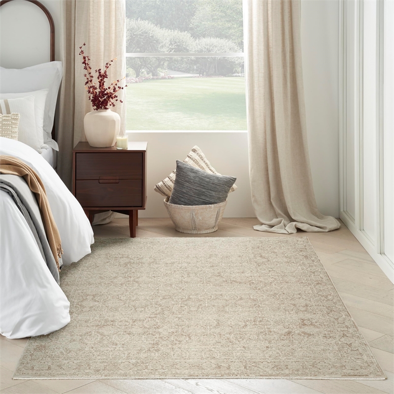 Nourison Home Outlines 5' x 7' Polyester Ivory Grey Area Rug