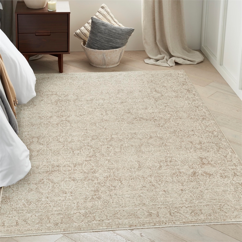 Nourison Home Outlines 5' x 7' Polyester Ivory Grey Area Rug