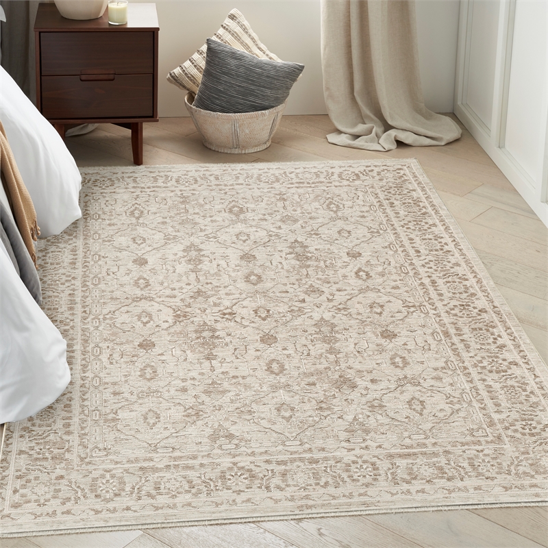 Nourison Home Outlines 5' x 7' Polyester Ivory Grey Area Rug