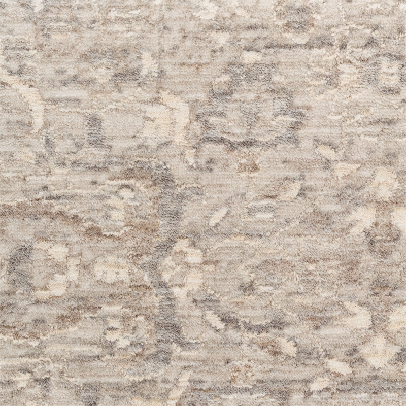 Nourison Home Outlines 12' Runner Polyester Grey Area Rug