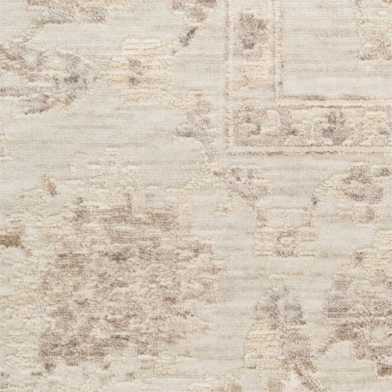 Nourison Home Outlines 12' Runner Polyester Ivory Area Rug