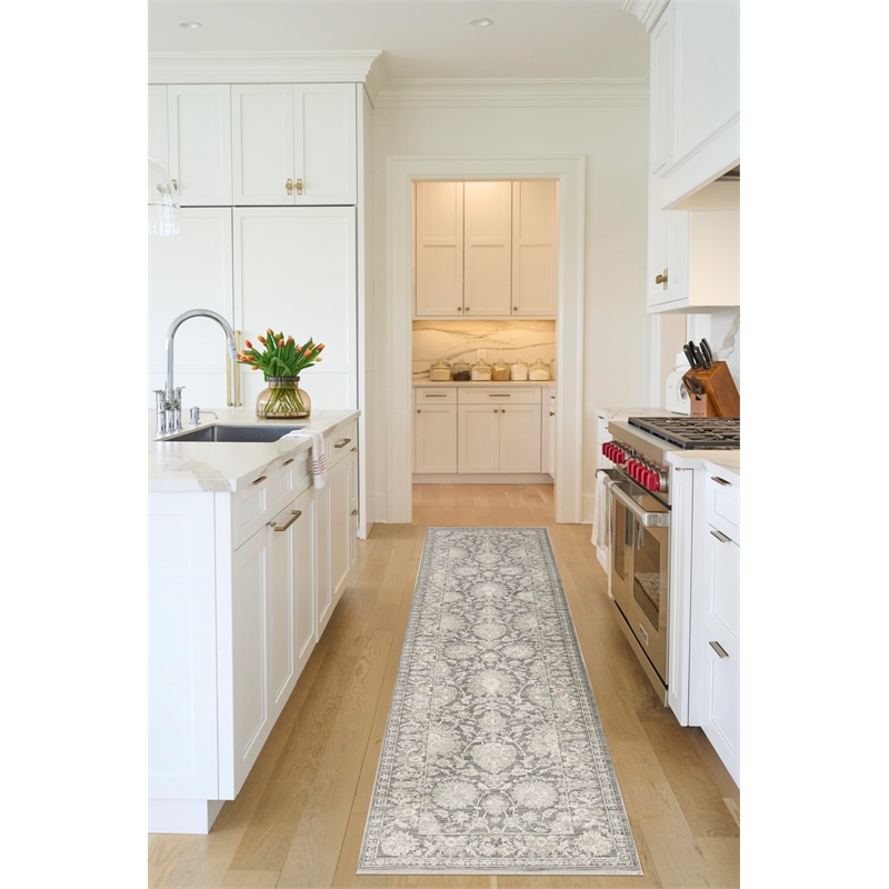 Nourison Home Outlines 4' x 6' Polyester Sage Ivory Area Rug