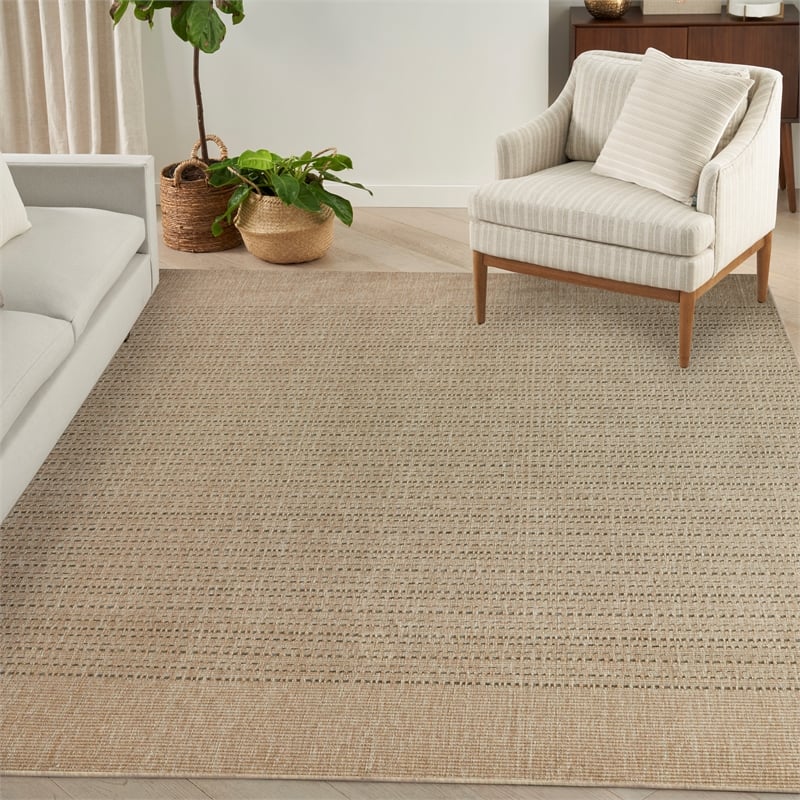 Nourison Home Tulum 10' x 14' Fabric Taupe Area Rug