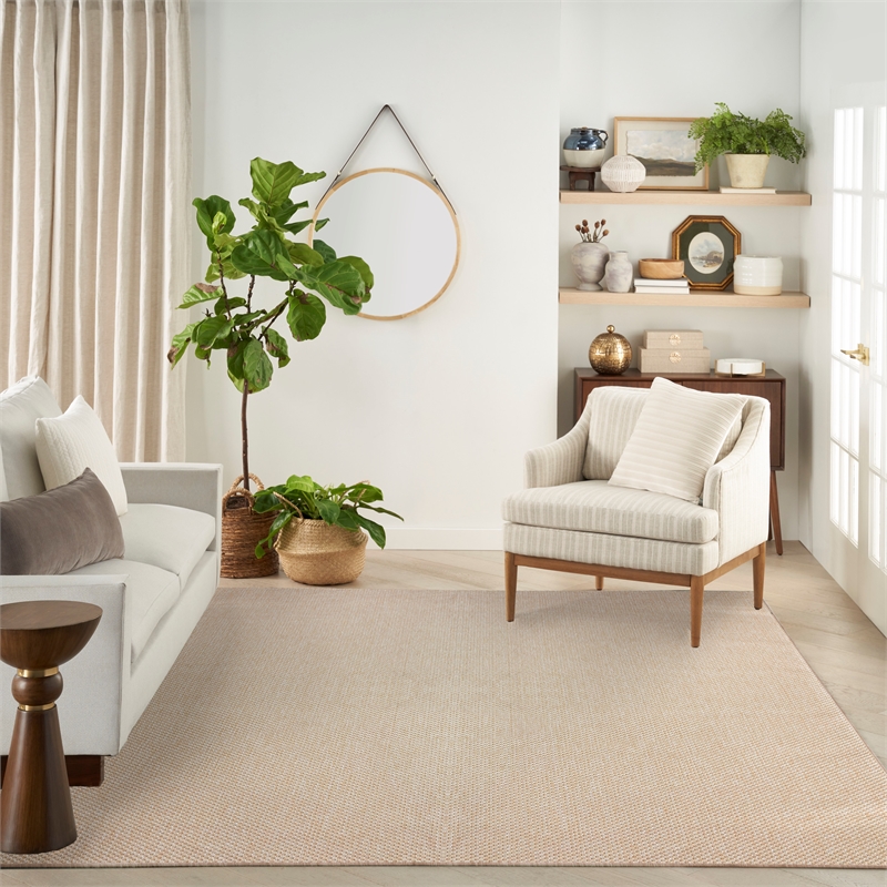 Nourison Home Tulum 10' x 14' Fabric Cream Area Rug