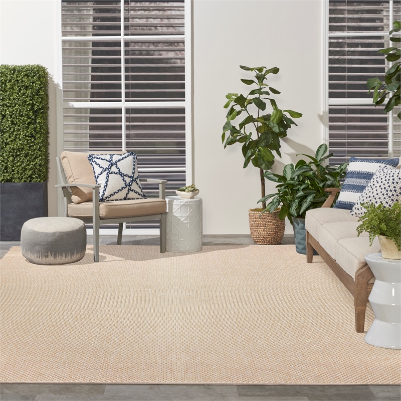 Nourison Home Tulum 10' x 14' Fabric Cream Area Rug