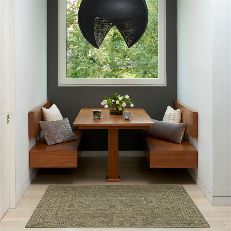Nourison Home Tulum 2' x 3' Fabric Olive Area Rug