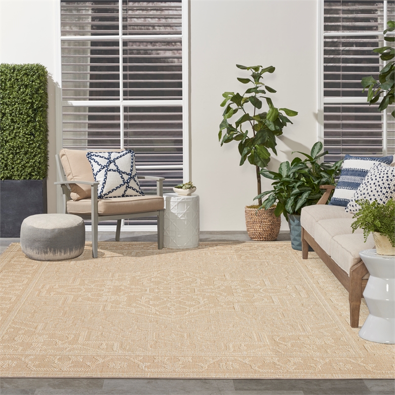 Nourison Home Tulum 10' x 14' Fabric Cream Area Rug