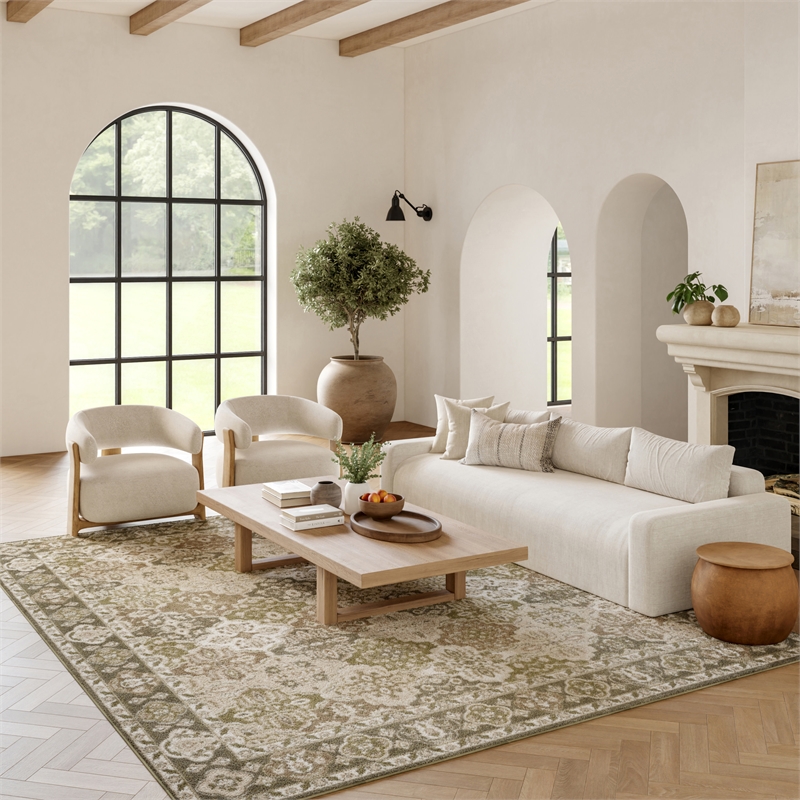 Nourison Home Grafix 10' x 14' Fabric Fabric Green Area Rug